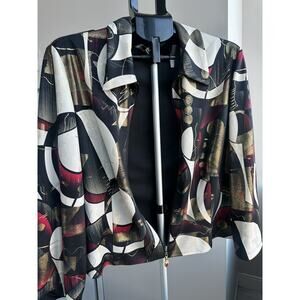 Joseph Ribboff Womens Size 16 Lined Blouse Long Sleeve, Zip Up Front